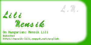 lili mensik business card